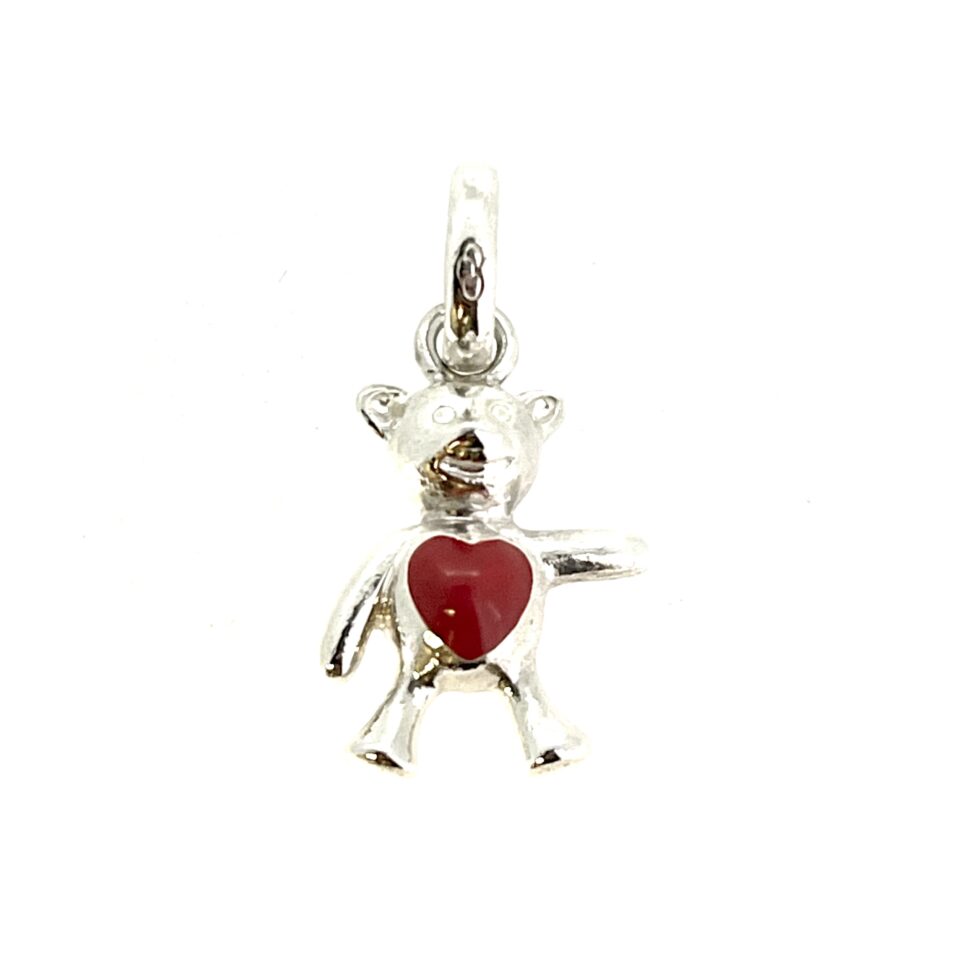 Vintage Links of London Love Bear Charm with red enamel heart