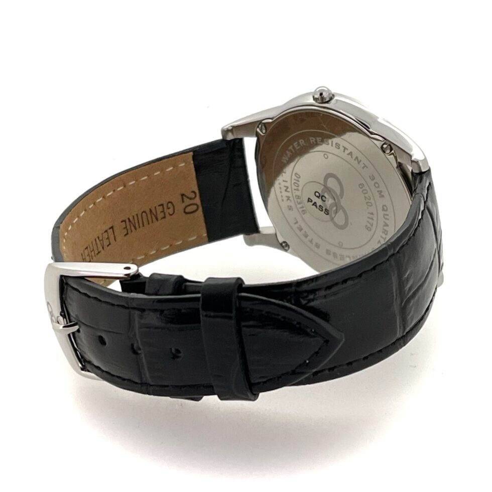 38 mm stainless-steel case side profile 5 mm thick