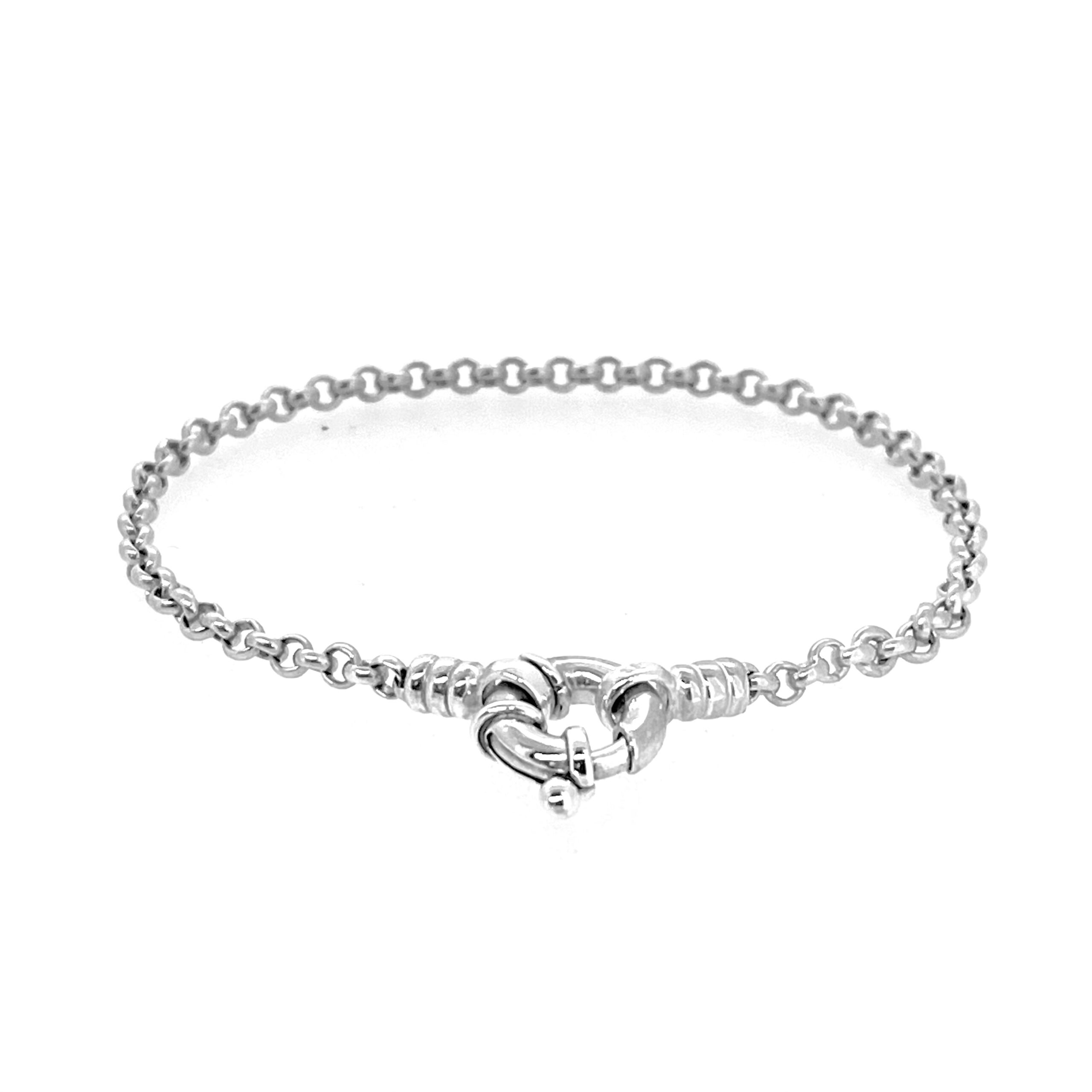 Side view of round links showing 1 mm thickness and mirror finish