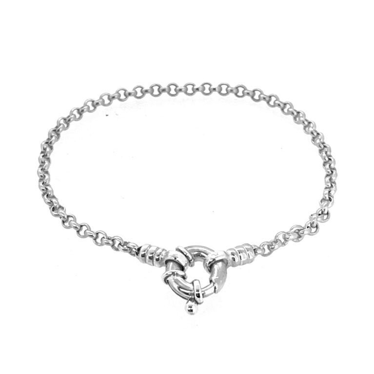 Vintage Links of London Round Link Bracelet 17 cm with jumbo bolt ring clasp in sterling silver