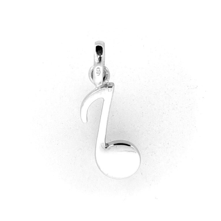 Vintage Links of London single quaver musical note charm sterling silver front view