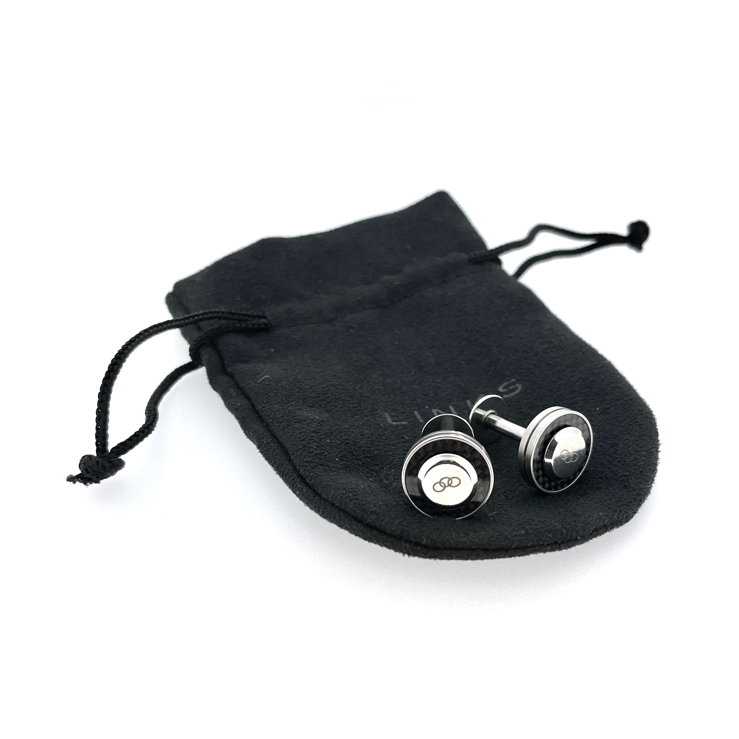 Compact engineering-inspired cufflinks with spinning disc