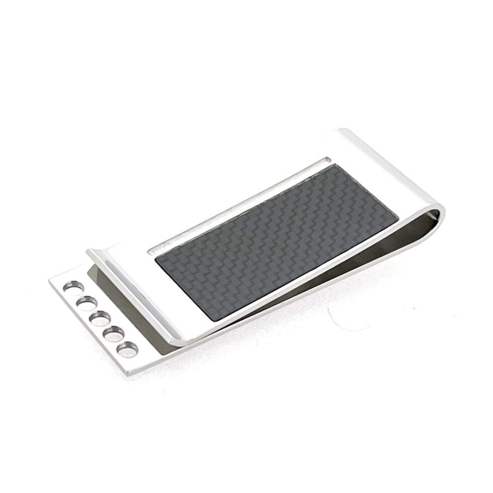 Polished stainless steel McLaren money clip engraved McLaren Sport and Links of London logo