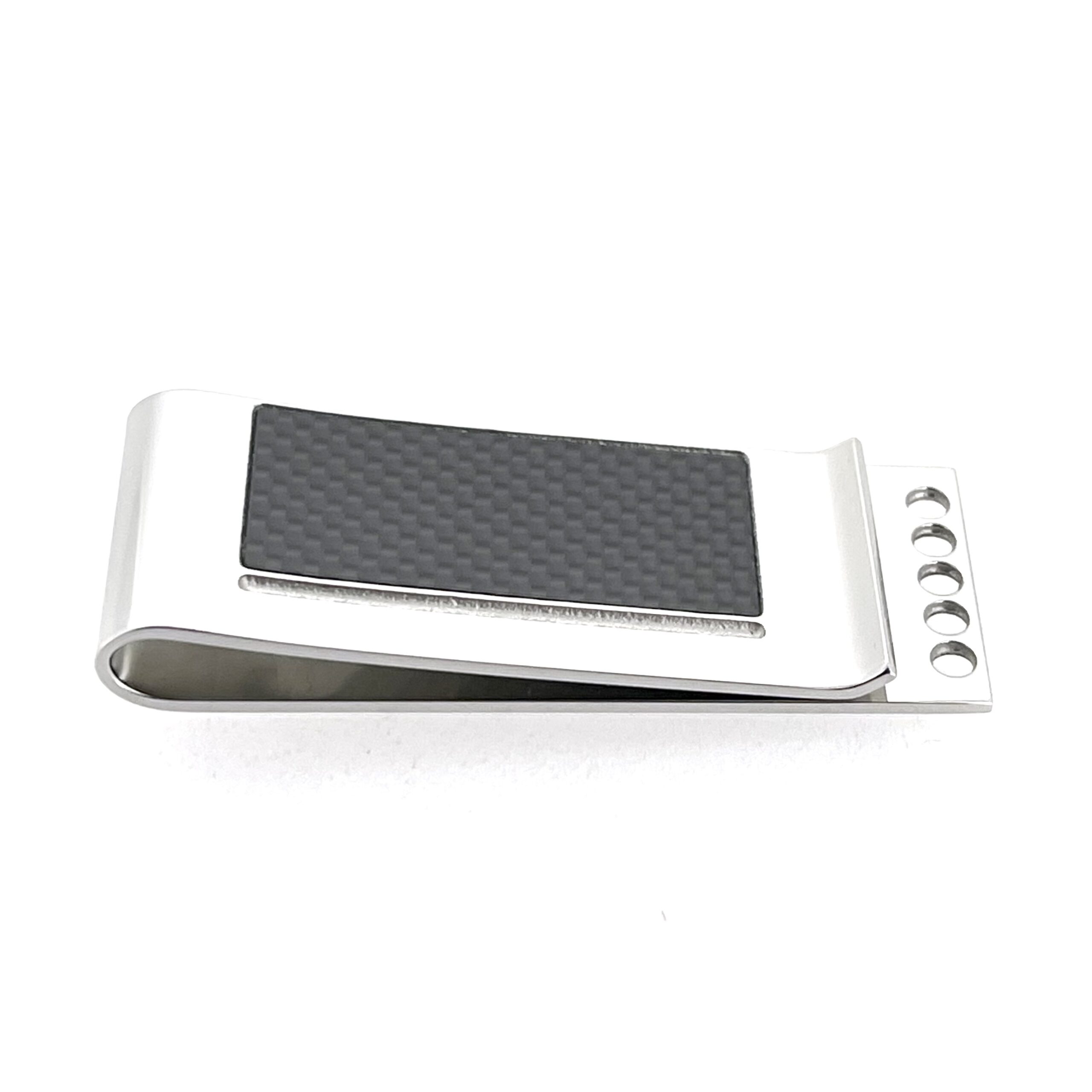 McLaren Sport by Links of London money clip showing carbon fibre detail
