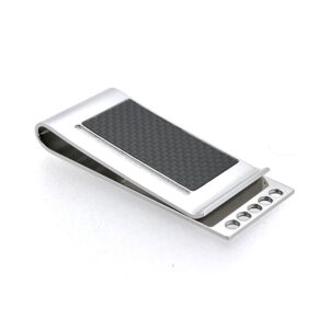Links of London McLaren Sport stainless steel money clip with carbon fibre inlay