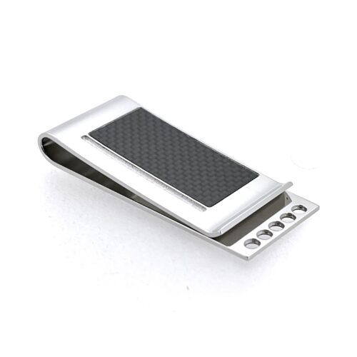 Links of London McLaren Sport stainless steel money clip with carbon fibre inlay