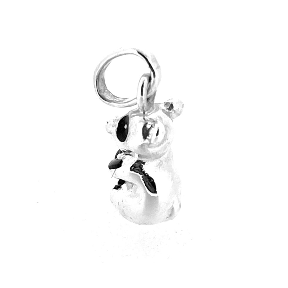 Panda bear charm with black ears and eyes