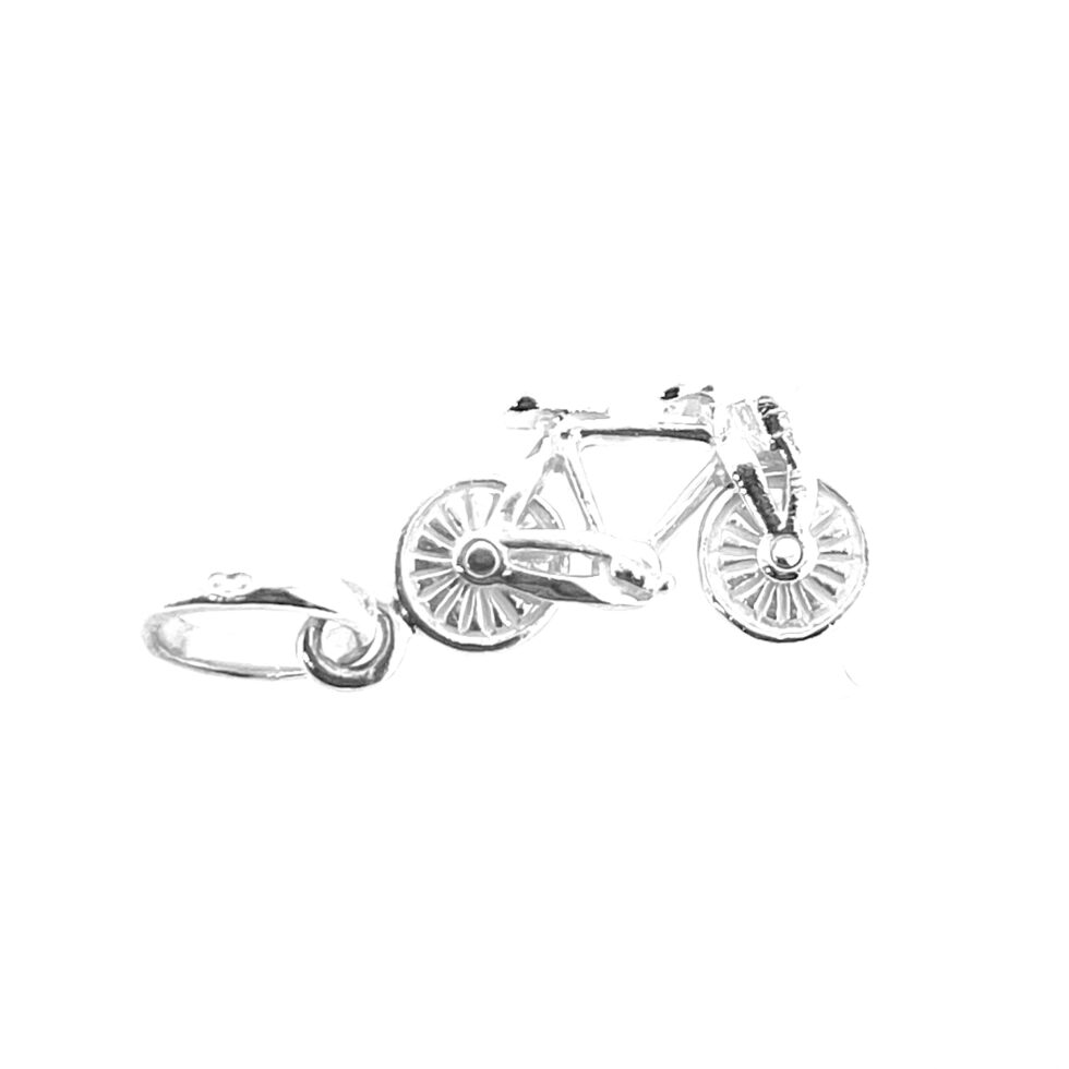 Cycling through London, captured in sterling silver.