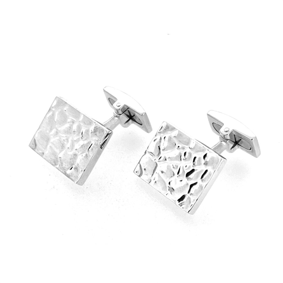Pair of rectangular Links of London cufflinks on white background