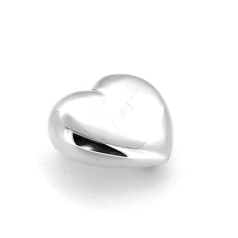 Links of London silver plated heart paperweight engraved Please Marry Me