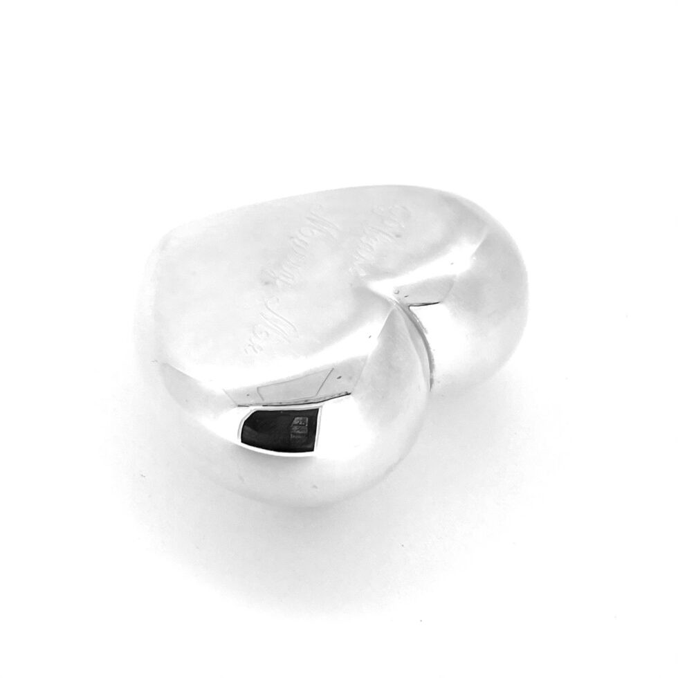 Links of London silver plated heart paperweight engraved Please Marry Me