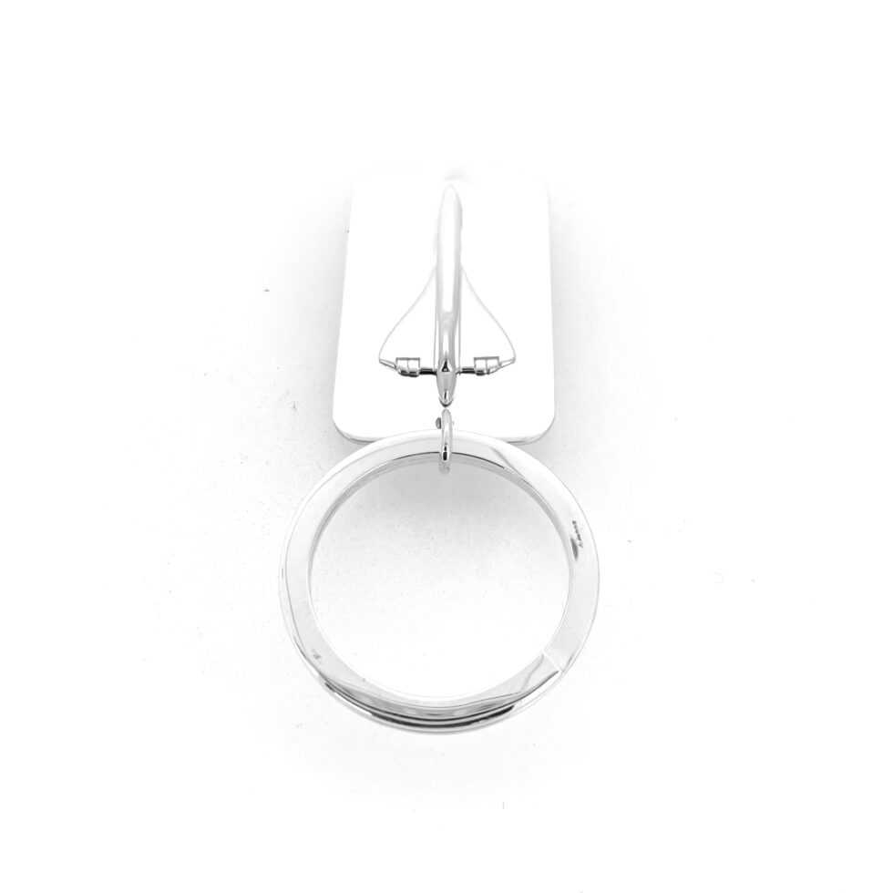 Sterling silver Concorde keyring with split ring loop