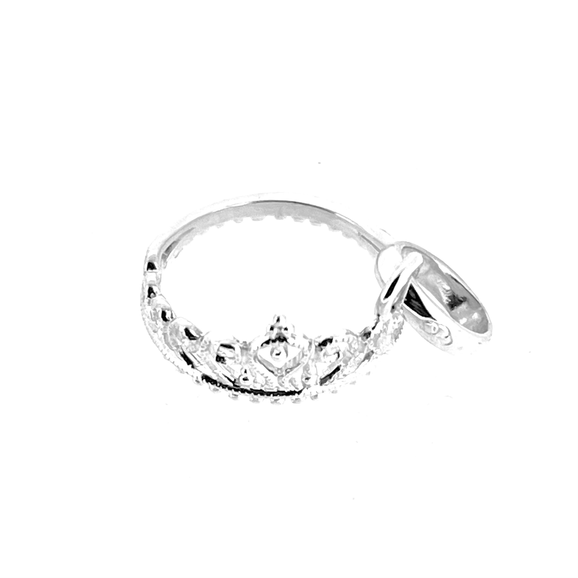 Vintage Links of London Princess Tiara Charm sterling silver front view.