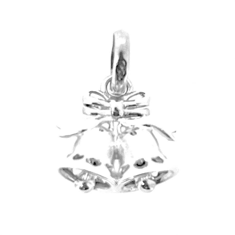 Front view of wedding bells charm with moving clappers