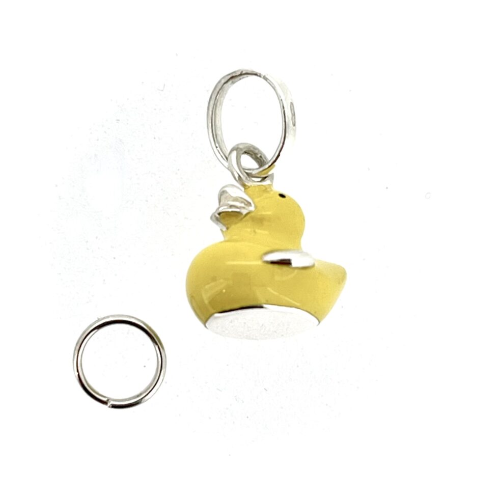 Vintage Links of London Yellow Rubber Ducky Enamel Charm front view