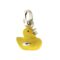 Bright yellow enamel finish under studio light