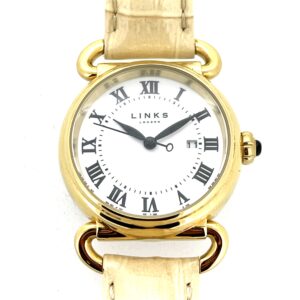 Detail of bow-style lugs inspired by antique pocket-watch bows.