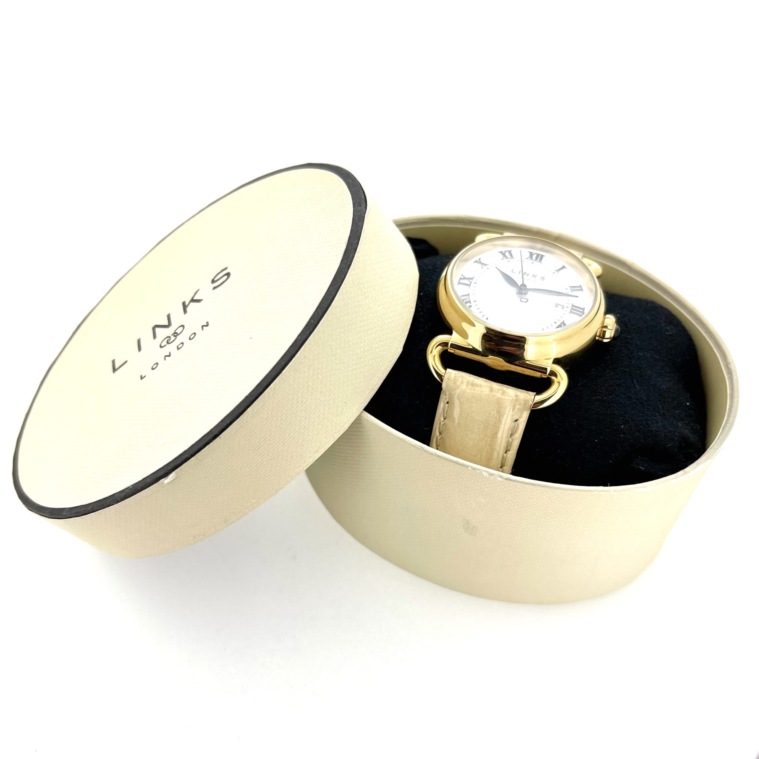 Links of London Classic Round Watch presented in oval cream storage box.