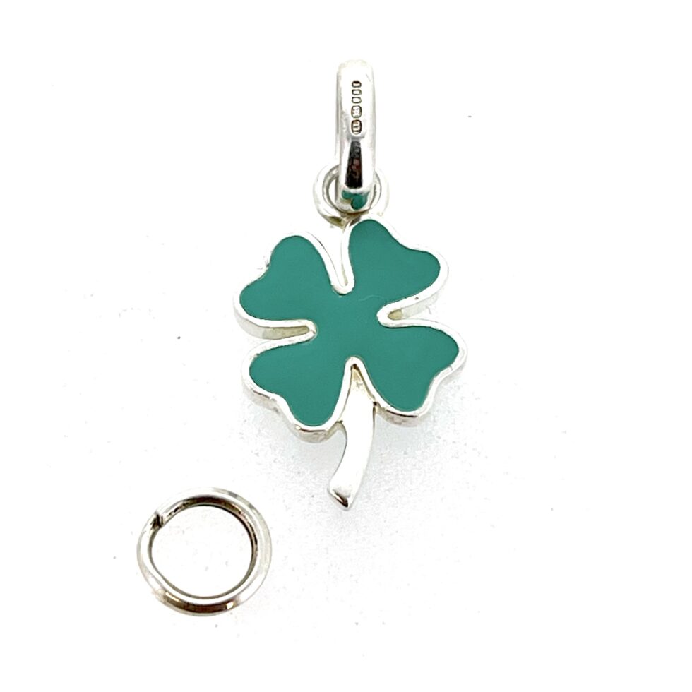 Clover charm with 7mm split ring for Sweetie bracelet attachment