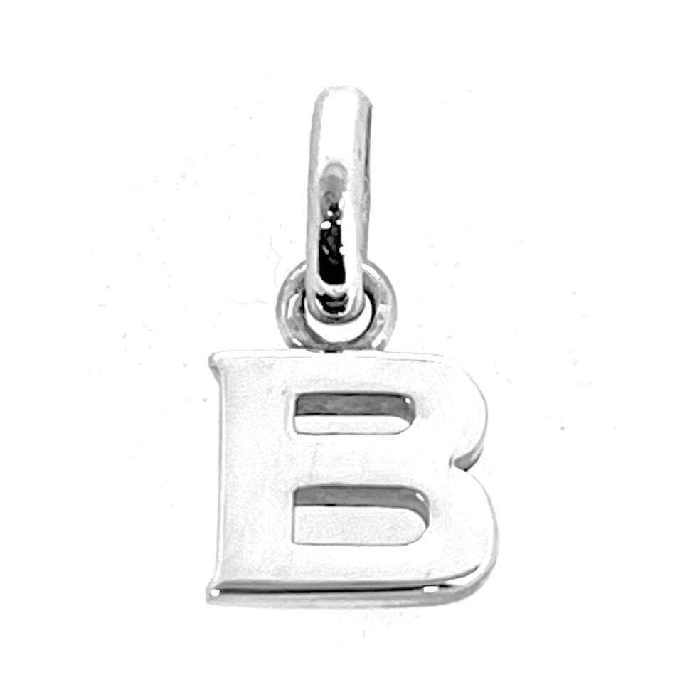 Letter B charm showing inner cut-outs.