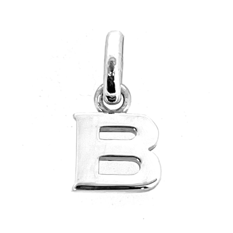 Sterling silver Links of London Letter B charm front view 2011.