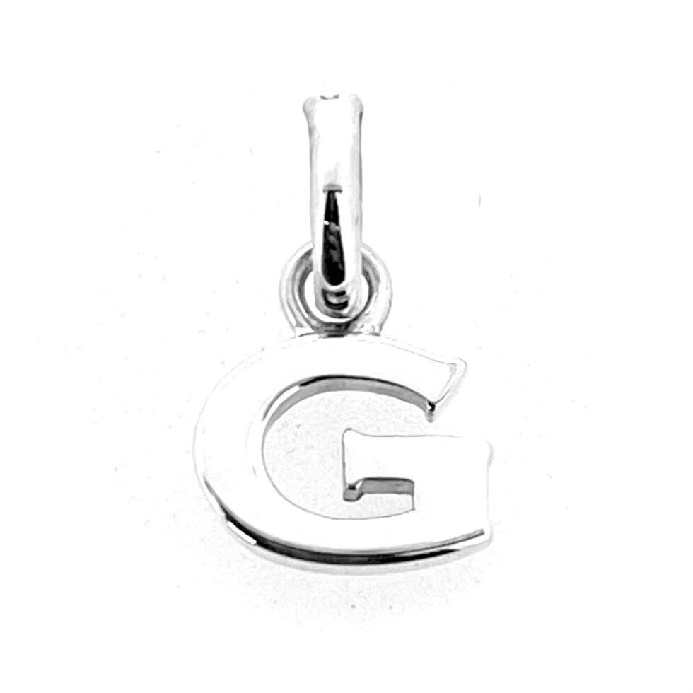 Vintage Links of London Letter G Charm front view sterling silver