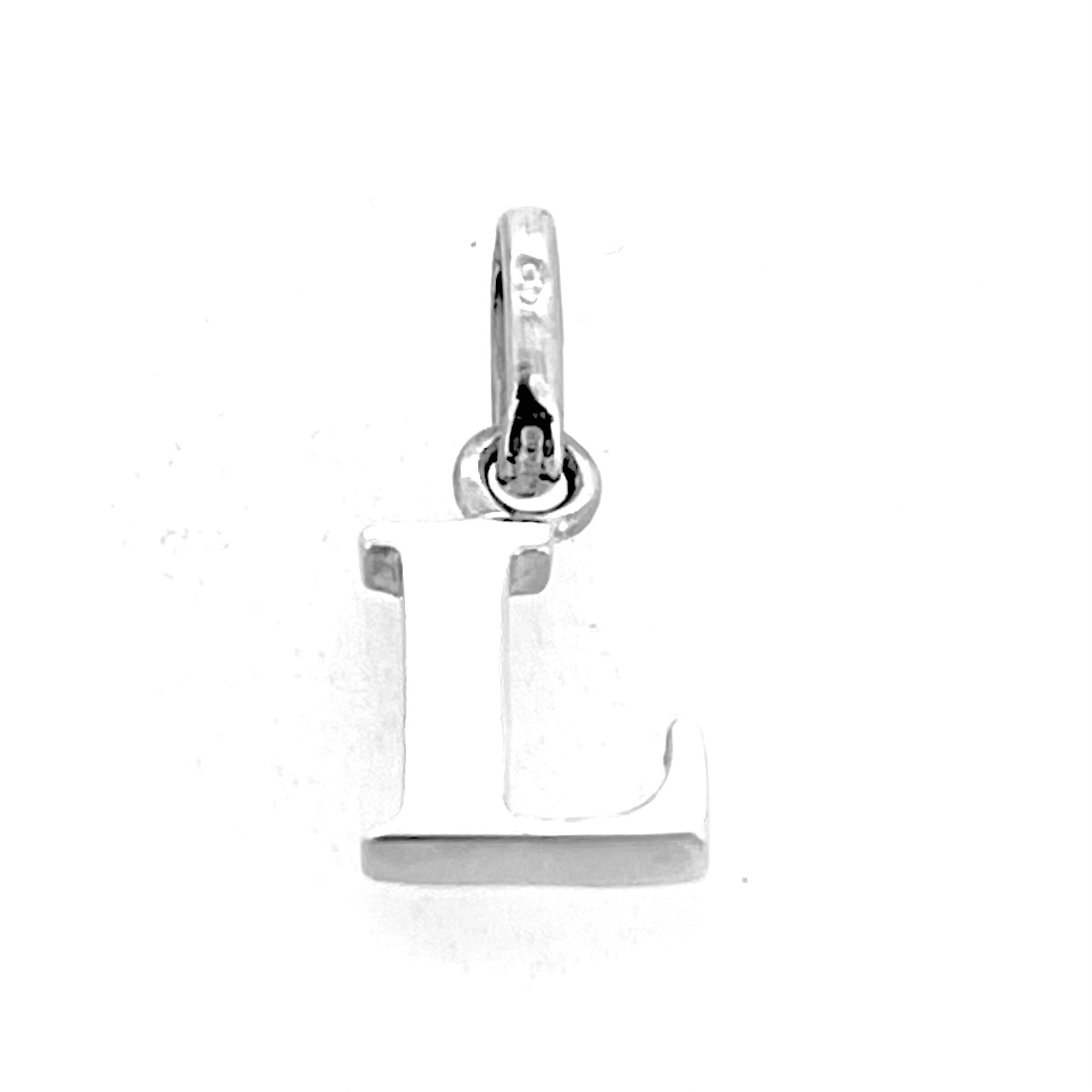 Classic Serif Alphabet letter L charm polished finish