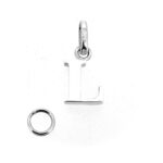 Sterling silver letter L charm with serif design