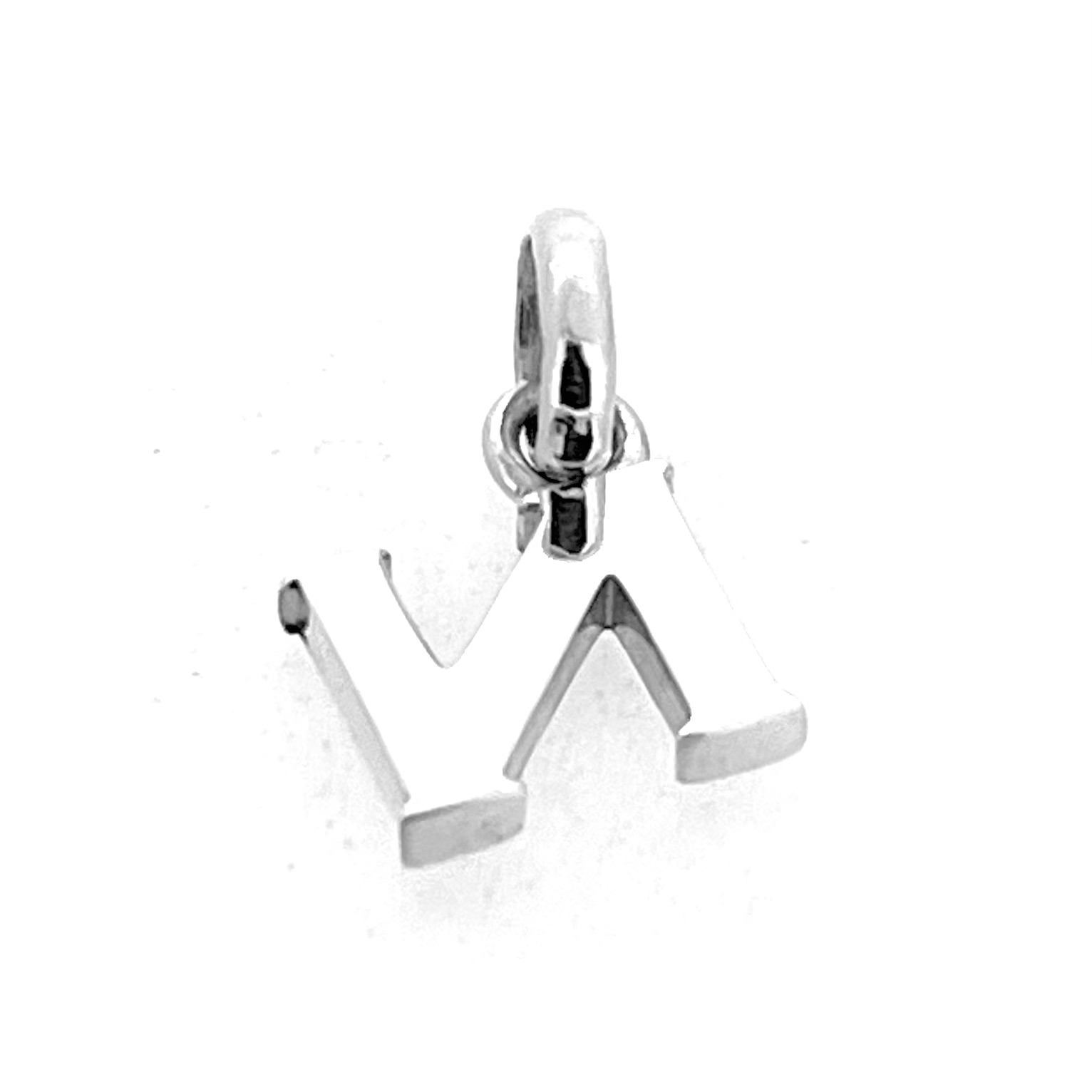 Macro of flat geometric N design polished finish