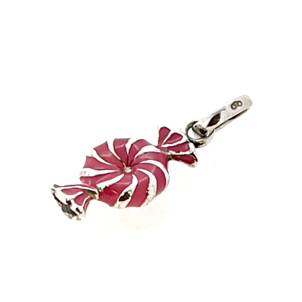 Wrapped sweet-shaped Links of London charm with pink enamel finish
