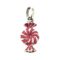 Pink enamel sweet charm photographed on white background