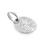 Sterling silver Pisces disc with concentric line motif