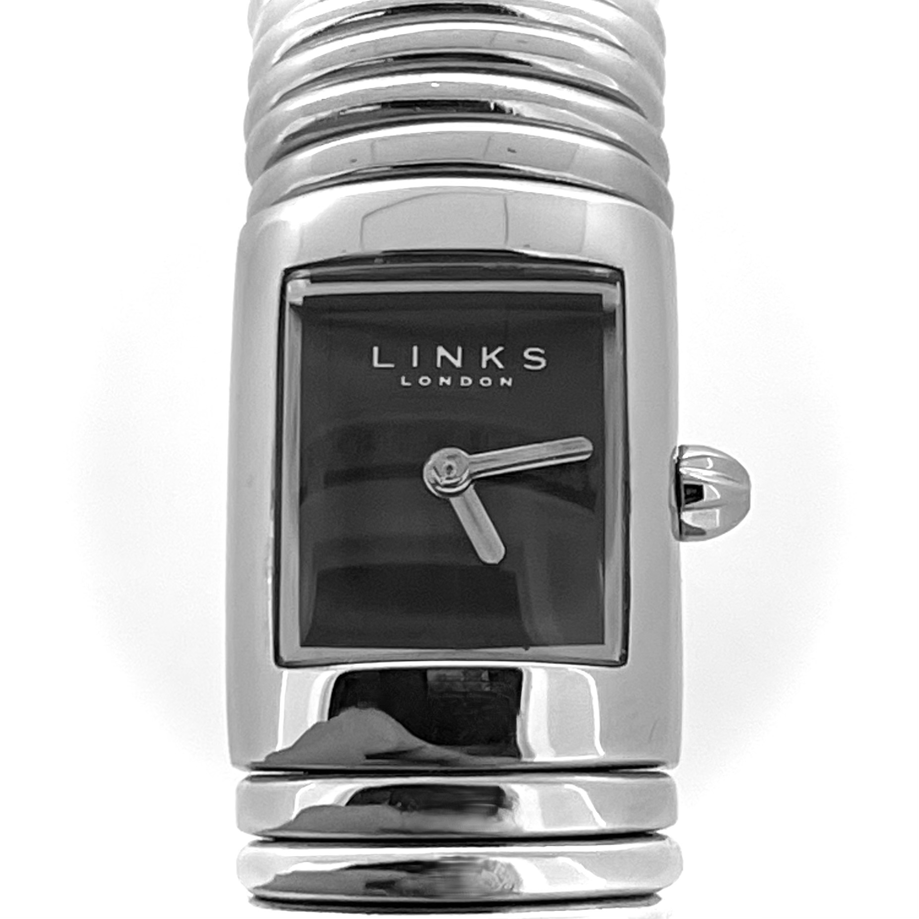 Front view of Links of London Sweetie Watch 6080.0019 with black dial.