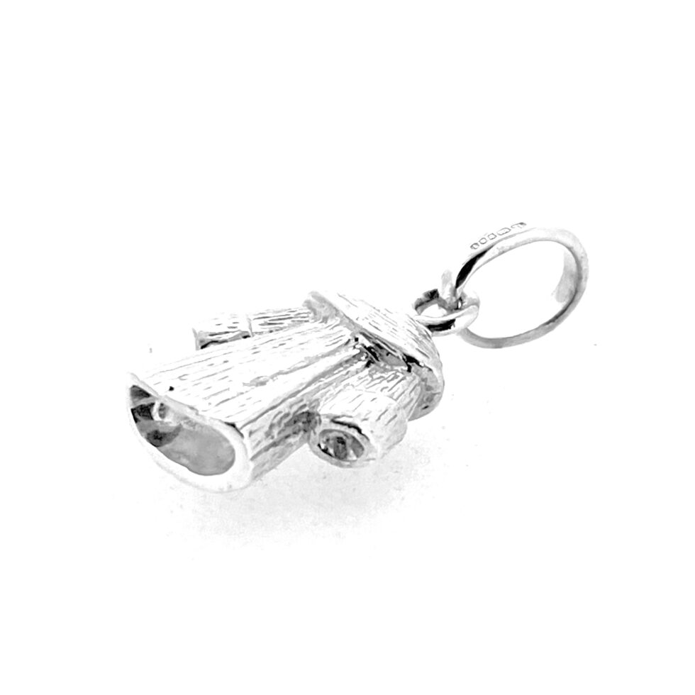 Polished finish of sterling silver coat charm