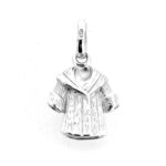 Sterling silver coat charm close-up