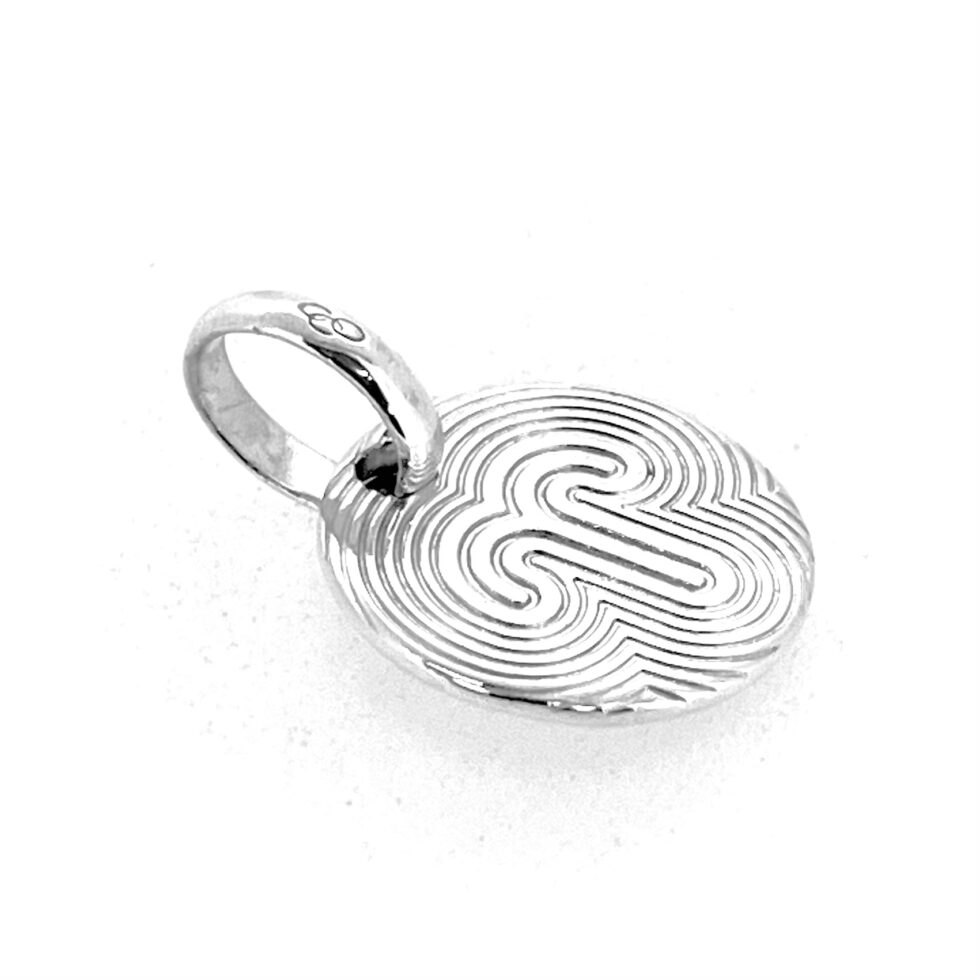 Polished silver Aries Zodiac disc charm