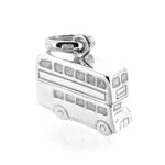 Macro view showing engraved window panels on bus charm