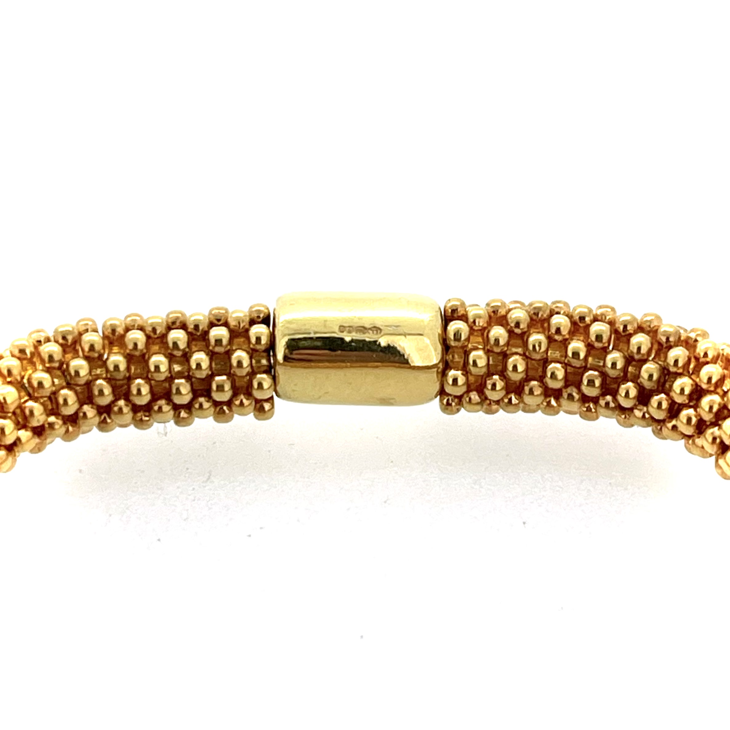 Close-up of LINKS LONDON toggle hallmark