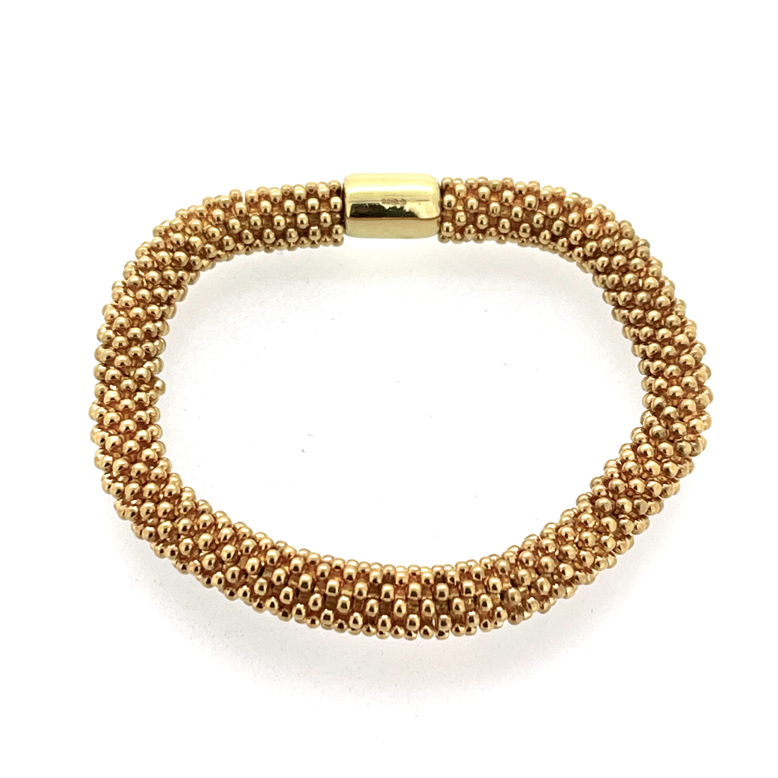 7mm gold vermeil Effervescence bracelet showing hallmark