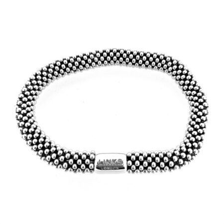 Effervescence bracelet laid flat showing polished finish.