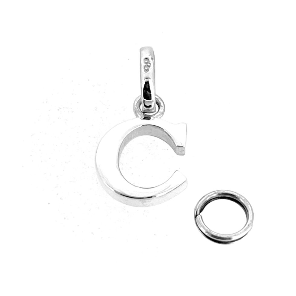 Sterling silver Links London C charm with oval bail