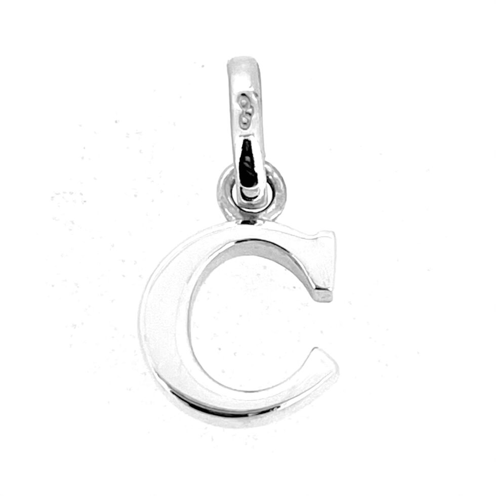 Vintage Links of London sterling silver C charm front view