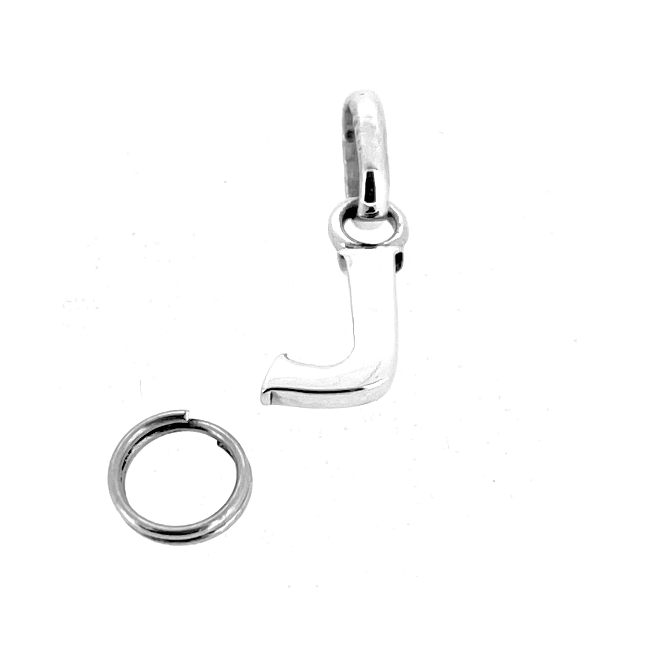 Links of London J charm with split ring attached
