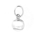 3D spherical tennis ball charm in sterling silver