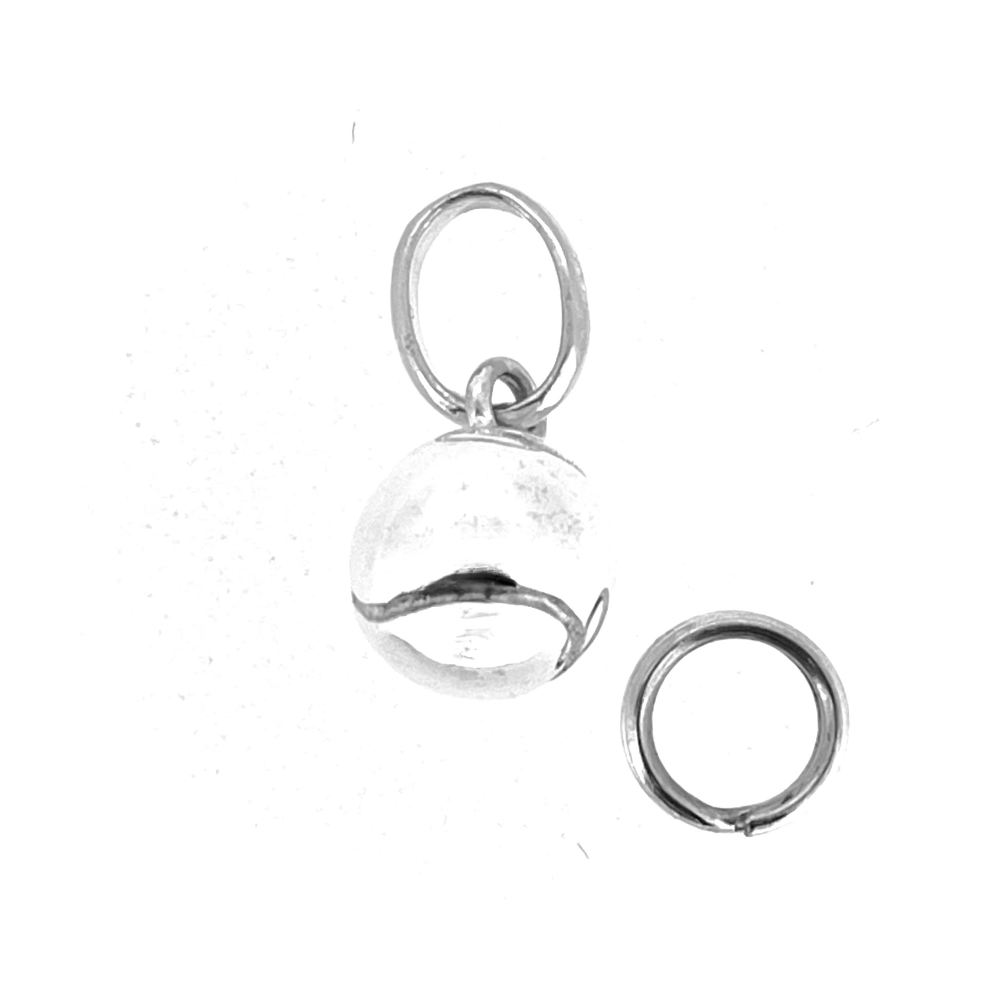 Miniature polished tennis ball charm with seam detailing