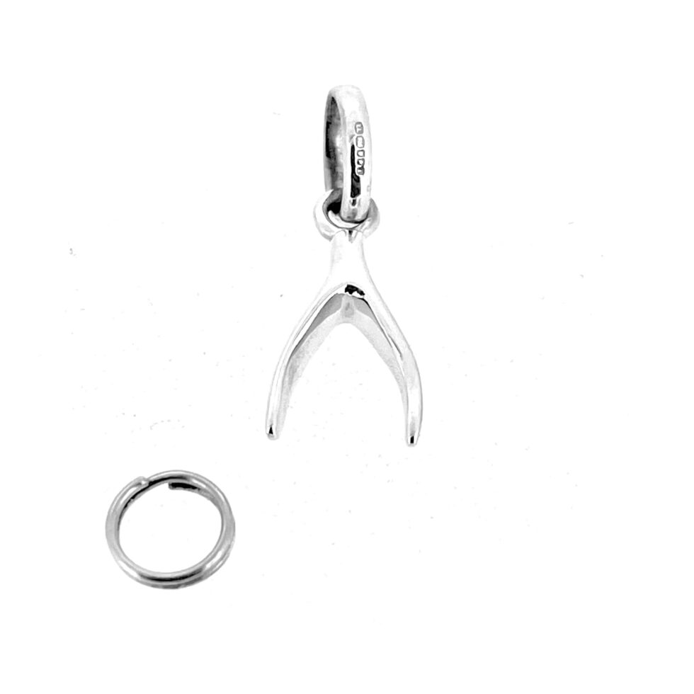 Wishbone charm with split ring for Sweetie attachment