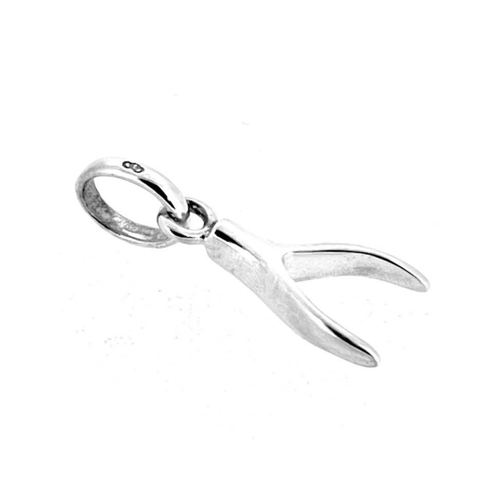 Links of London 3-ring logo bail on wishbone charm