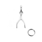 Sterling silver Links of London wishbone charm close-up