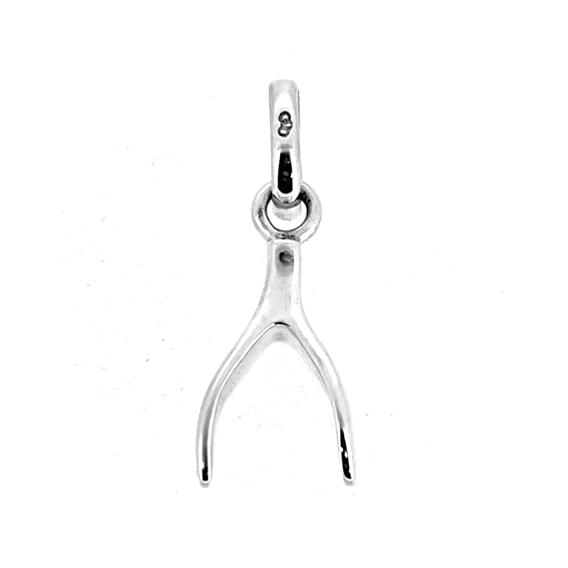 Vintage Links of London sterling silver wishbone charm front view