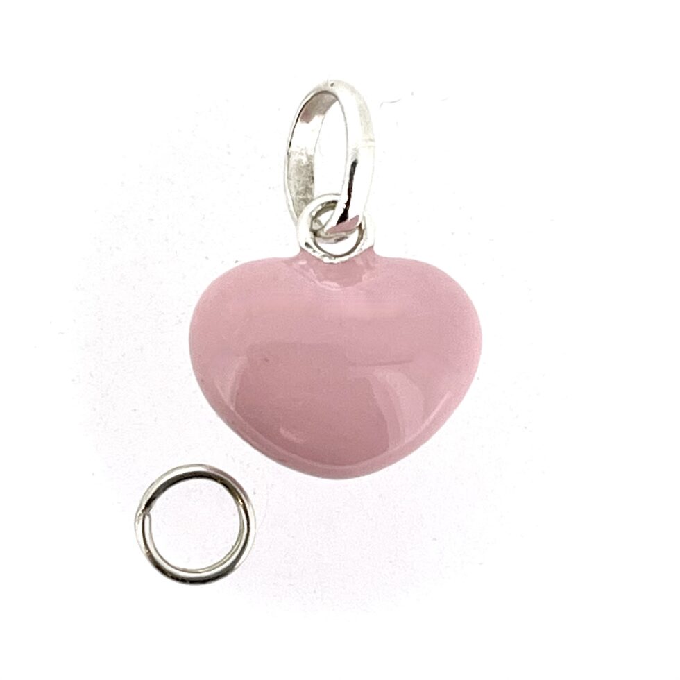 Vintage Links of London Soft Pink Enamel Heart Charm Sterling Silver 2012